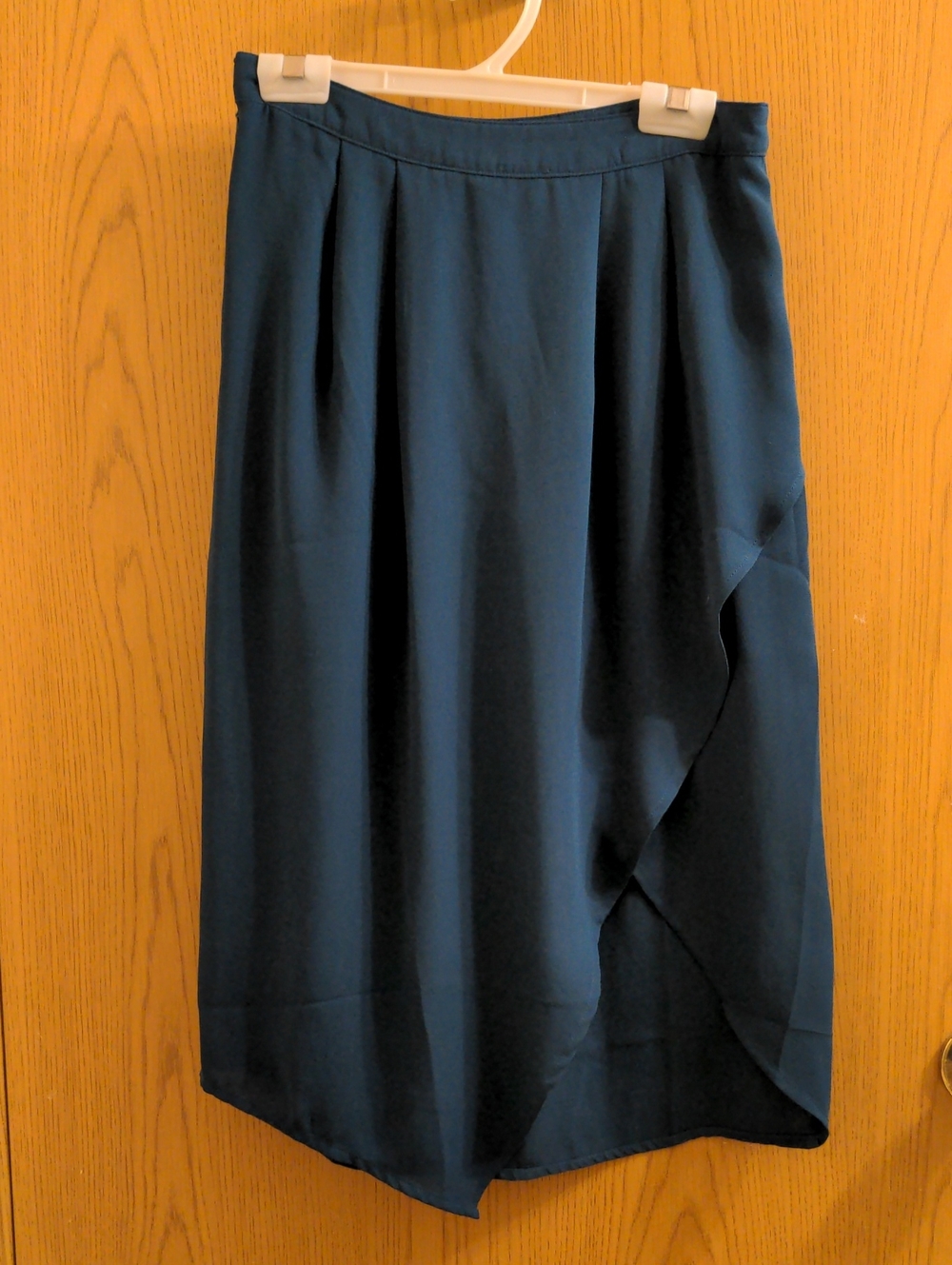 Monk & Lou Women’s Teal Asymmetric Midi Skirt